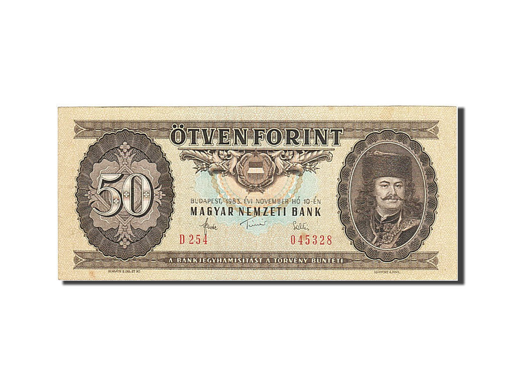 Biljet, Hongarije, 50 Forint, 1957-1983, 1983-11-10, KM:170f, SUP