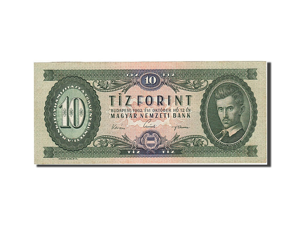 Geldschein, Ungarn, 10 Forint, 1957-1983, 1962-10-12, KM:168c, VZ