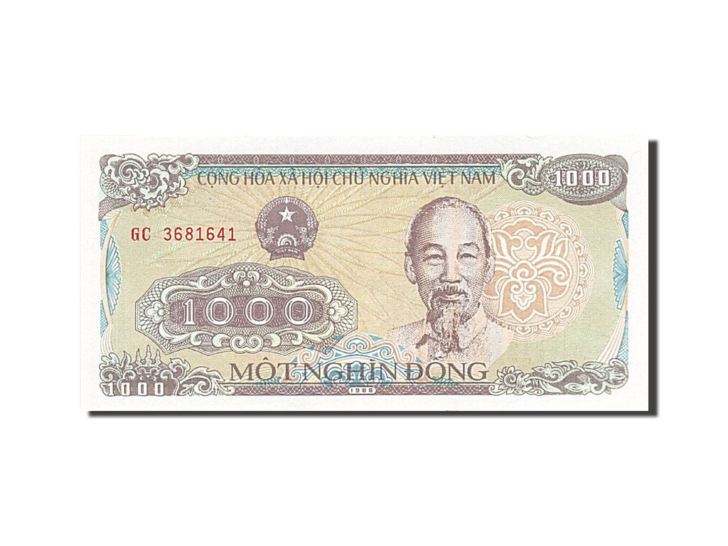 Geldschein, Vietnam, 1000 D<ox>ng, 1988-1991, 1988, KM:106a, UNZ