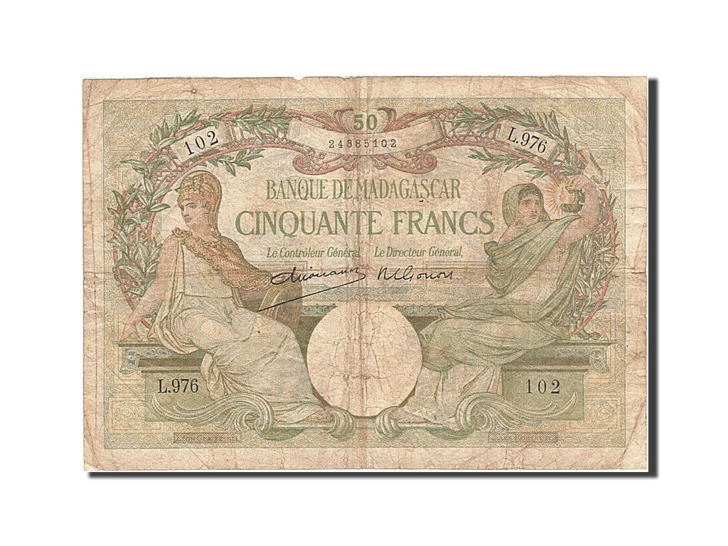 Banknote, Madagascar, 50 Francs, 1937-1947, Undated, KM:38, VF(20-25)