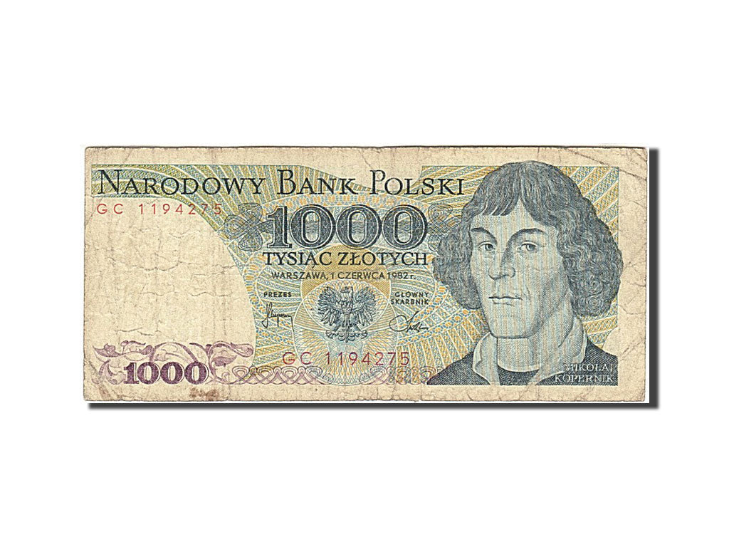 Billet, Pologne, 1000 Zlotych, 1974-1976, 1982-06-01, KM:146c, TB