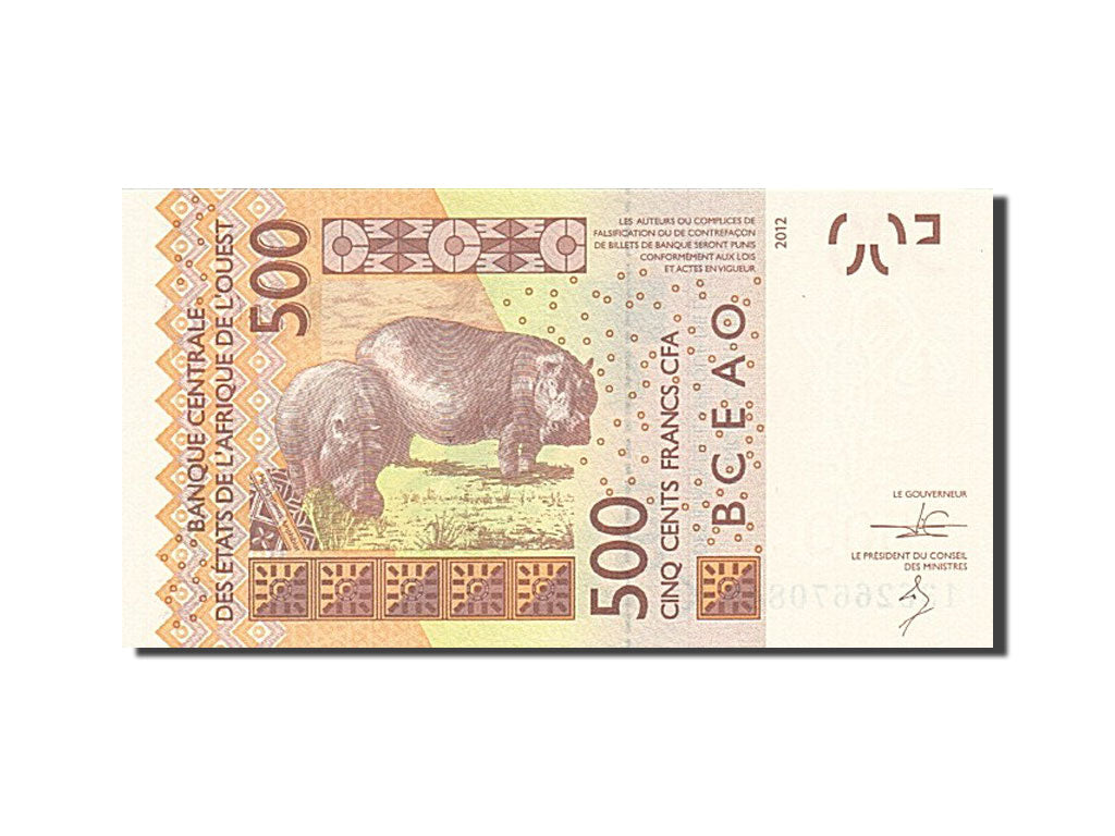 Biljet, West Afrikaanse Staten, 500 Francs, 2012, 2012, NIEUW