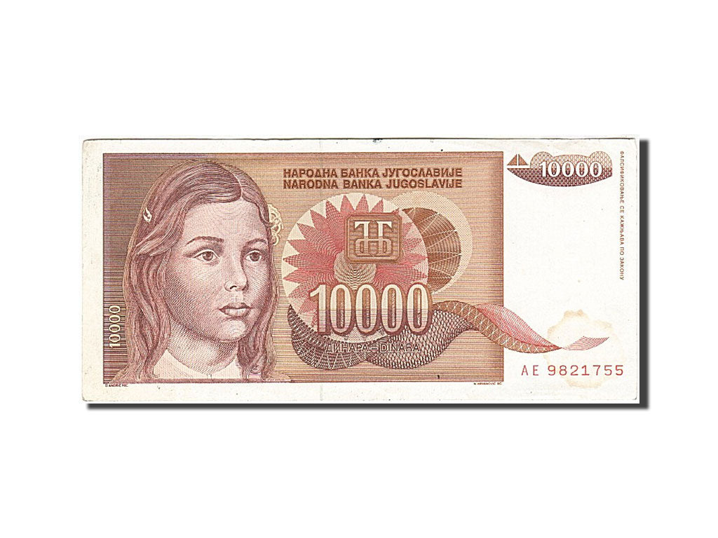 Banconote, Iugoslavia, 10,000 Dinara, 1992, KM:116a, 1992, BB