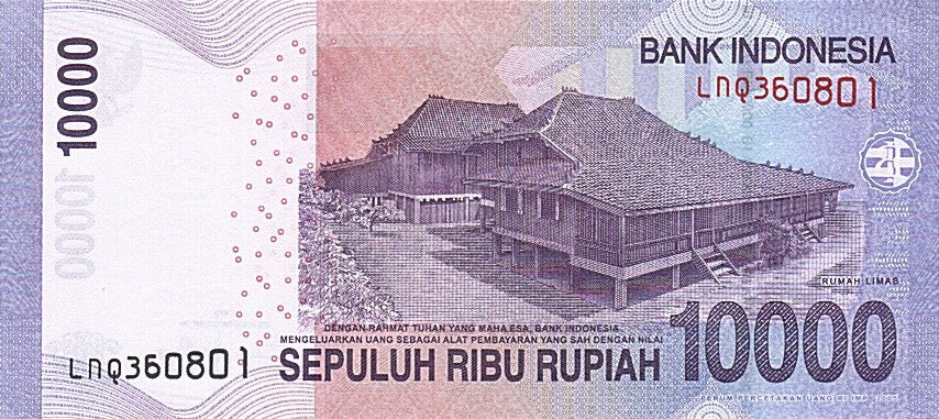 Banknote, Indonesia, 10,000 Rupiah, 2015, 2015, UNC(65-70)