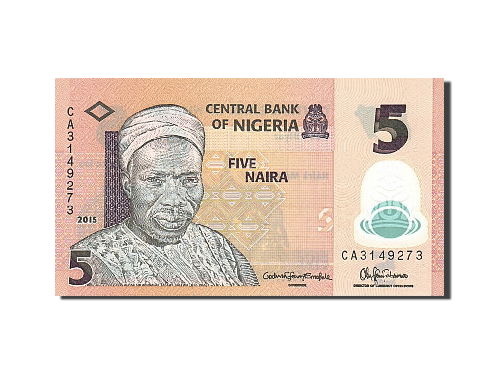 Billet, Nigéria, 5 Naira, 2015, 2015, NEUF