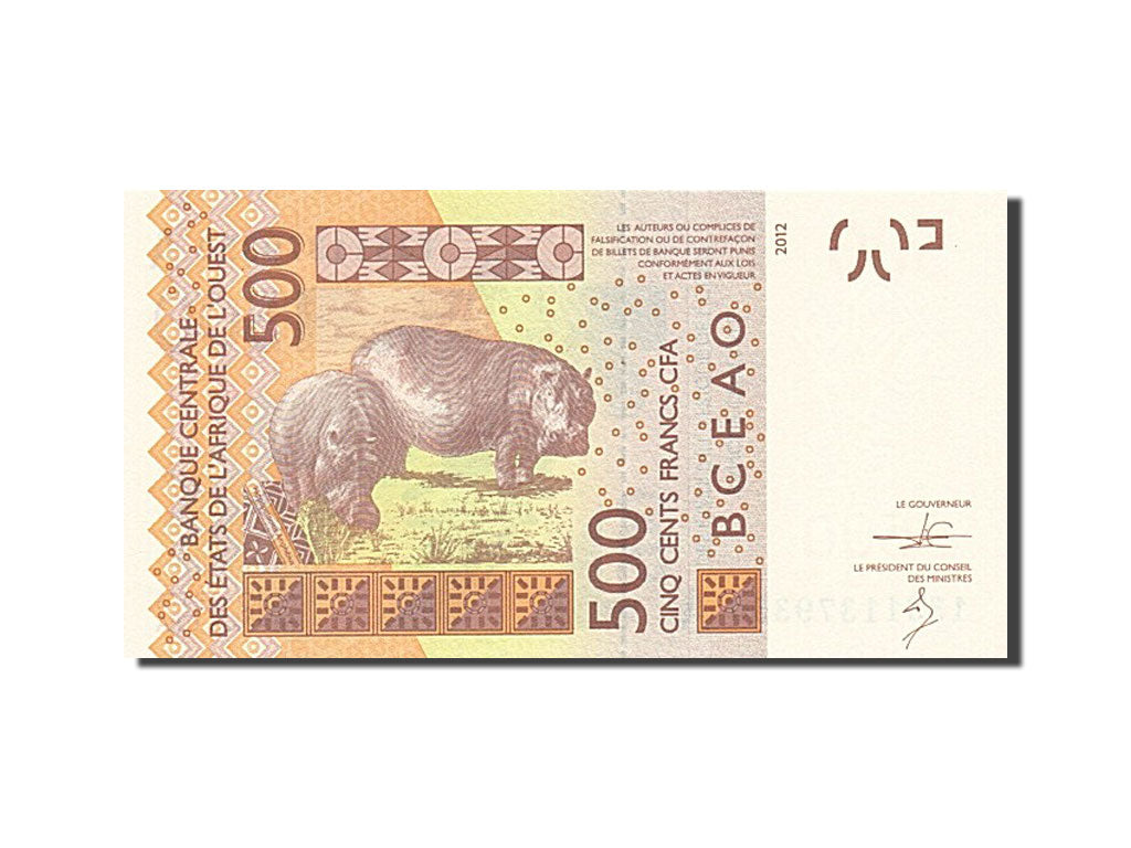 Biljet, West Afrikaanse Staten, 500 Francs, 2012, 2012, NIEUW
