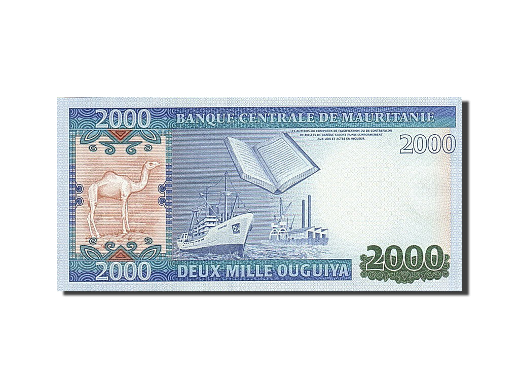 Banknot, Mauritania, 2000 Ouguiya, 2011, 2011-11-28, UNC(65-70)