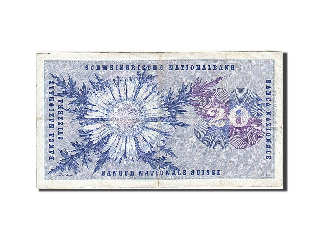 Banconote, Svizzera, 20 Franken, 1954-1961, KM:46r, 1970-01-05, MB