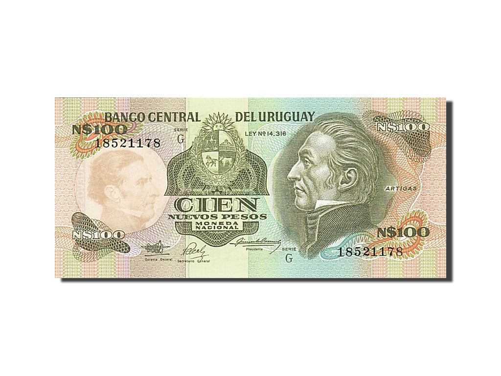 Banknote, Uruguay, 100 Nuevos Pesos, 1987, Undated, KM:62a, UNC(63)