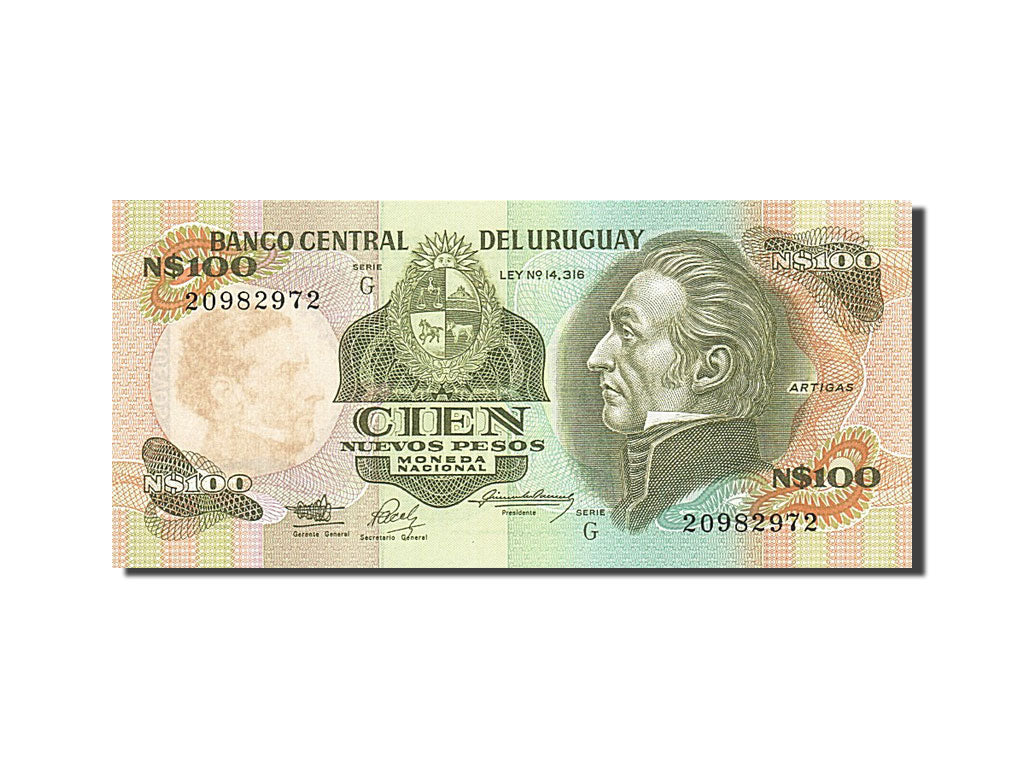Banknote, Uruguay, 100 Nuevos Pesos, 1987, Undated, KM:62a, UNC(63)