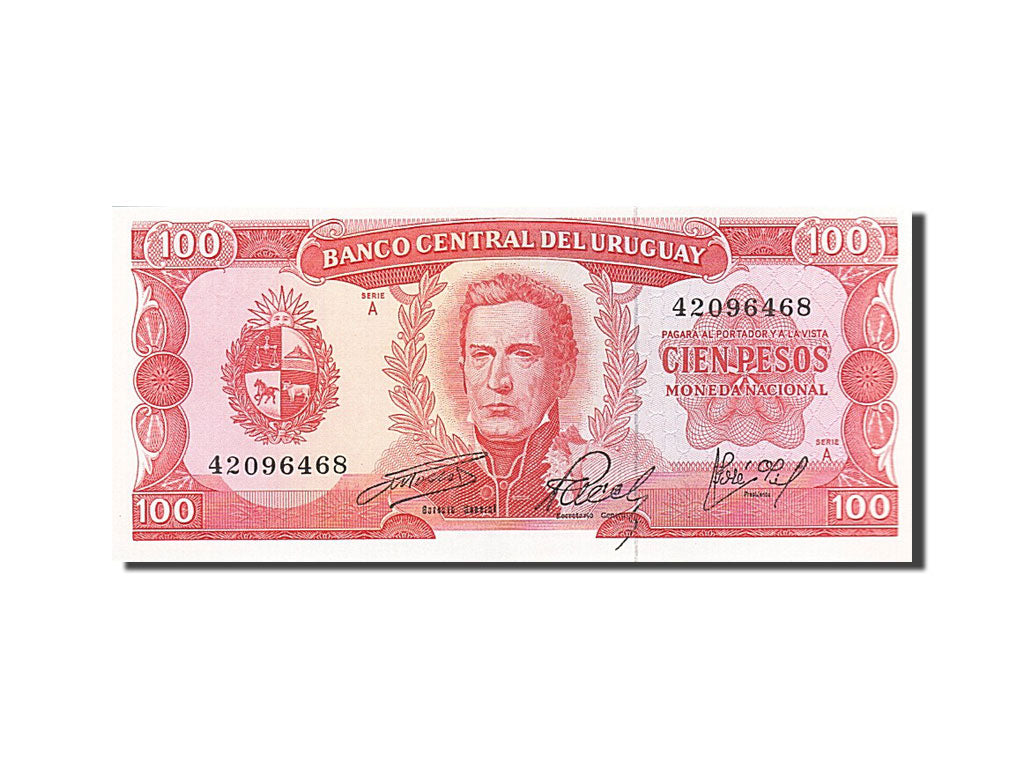 Banknote, Uruguay, 100 Pesos, 1967, Undated (1967), KM:47a, UNC(63)