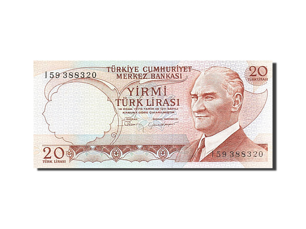 Banknote, Turkey, 20 Lira, 1971-1982, 1974, KM:187a, UNC(63)