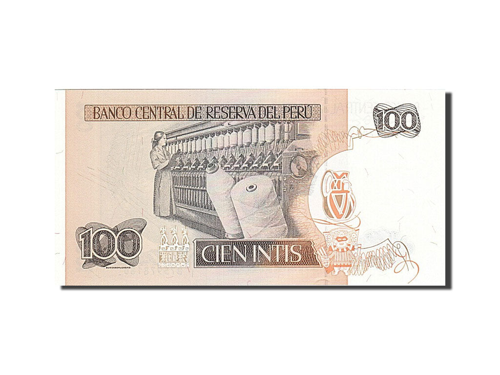 Billete, 100 Intis, 1985-1991, Perú, KM:133, 1987-06-26, SC