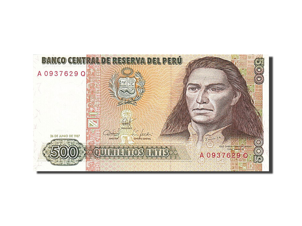 Billete, 500 Intis, 1985-1991, Perú, KM:134b, 1987-06-26, SC