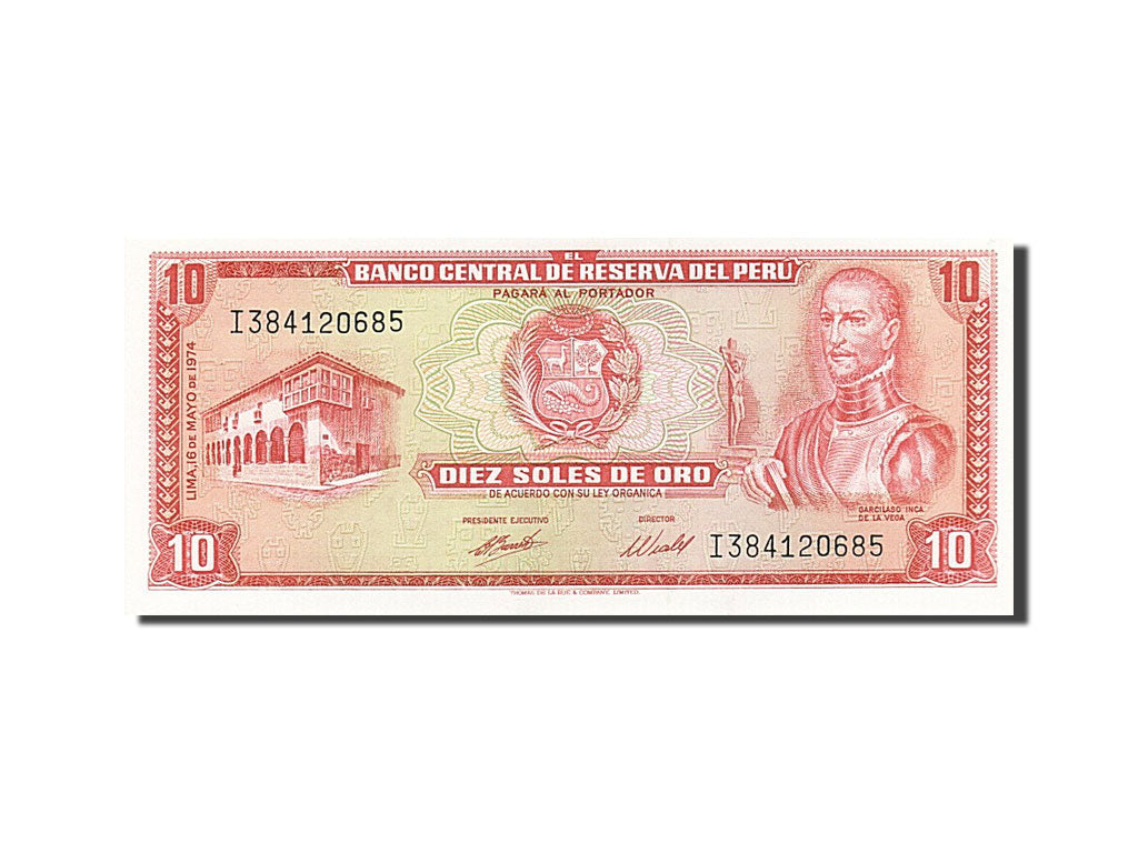 Billete, 10 Soles De Oro, 1969, Perú, KM:100c, 1974-05-16, SC
