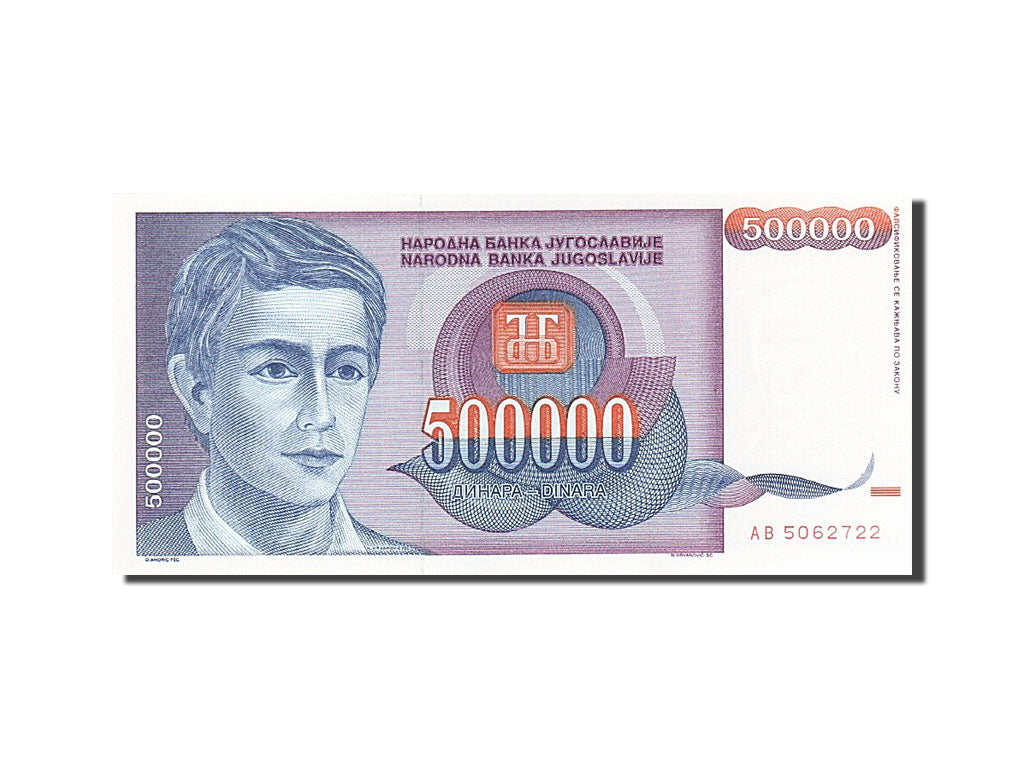 Banconote, Iugoslavia, 500,000 Dinara, 1993, KM:119, 1993, SPL