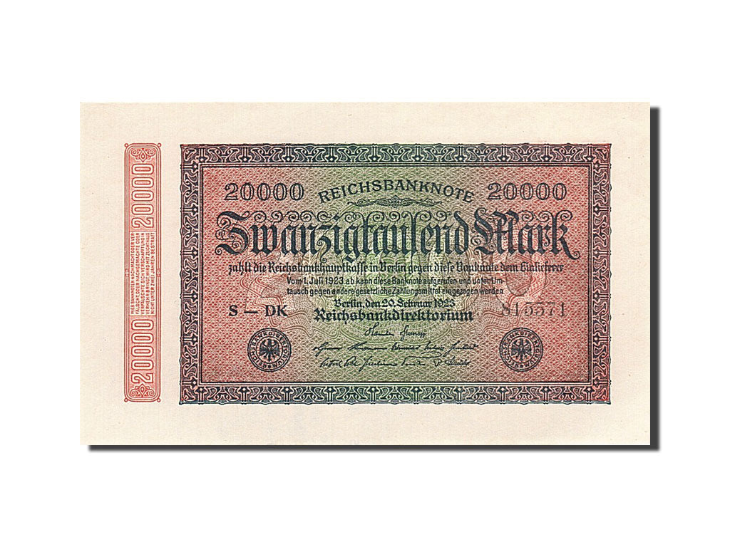 Biljet, Duitsland, 20,000 Mark, 1923, 1923-02-20, KM:85a, SPL+