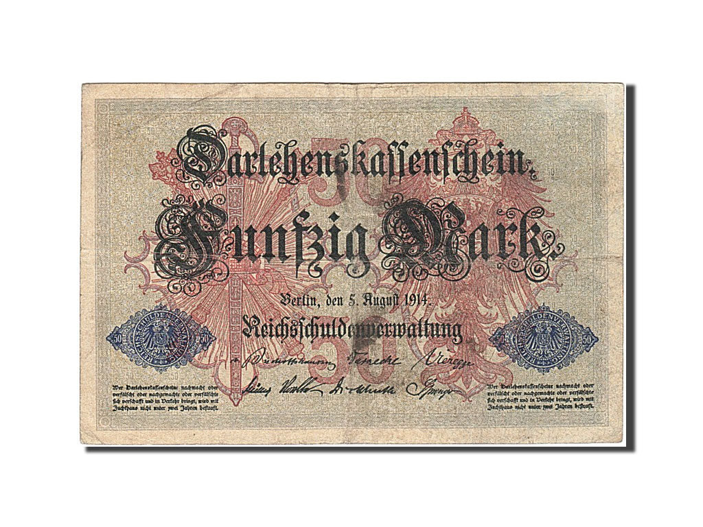 Biljet, Duitsland, 50 Mark, 1914, 1914-08-05, KM:49b, TB
