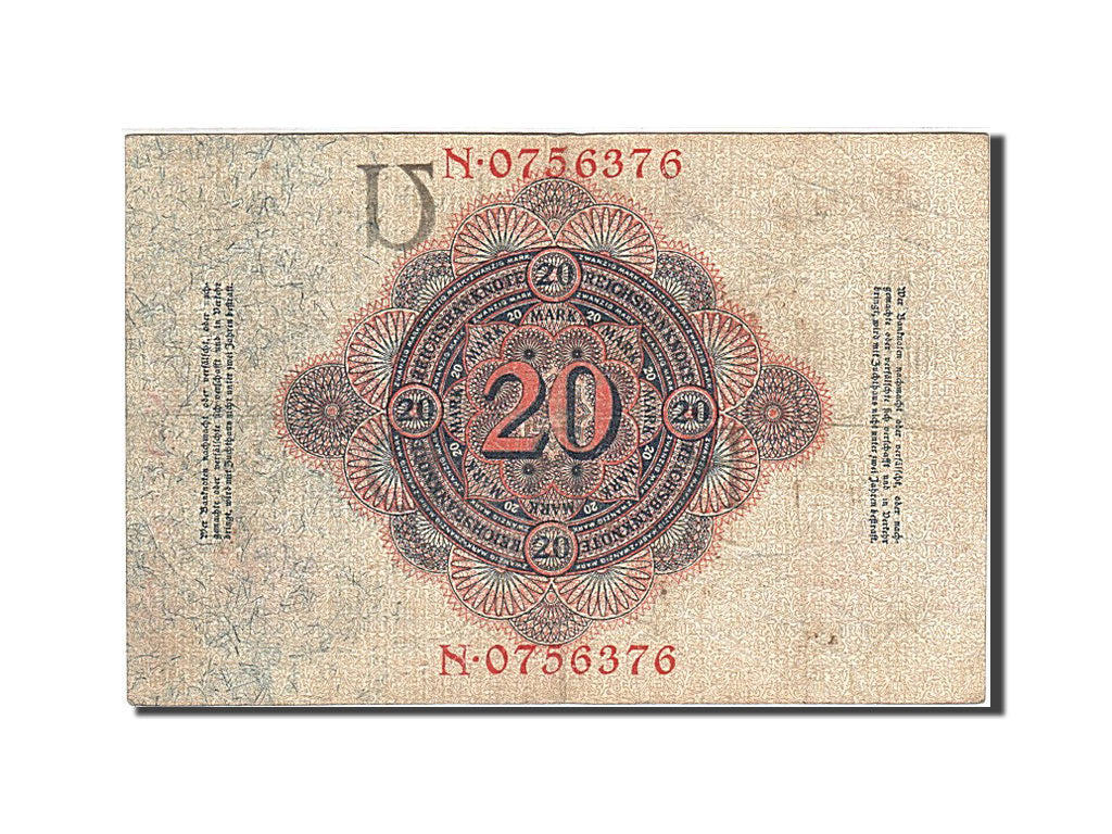 Banknote, Germany, 20 Mark, 1914, 1914-02-19, KM:46b, VF(20-25)