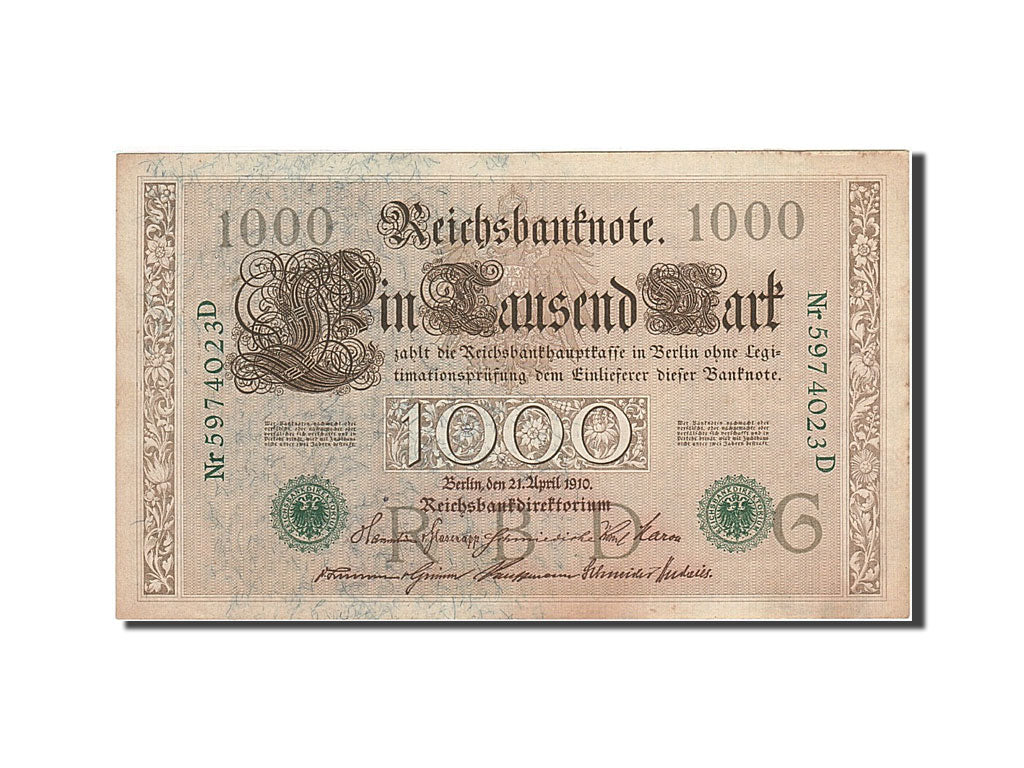 Biljet, Duitsland, 1000 Mark, 1910, 1910-04-21, KM:45b, SUP