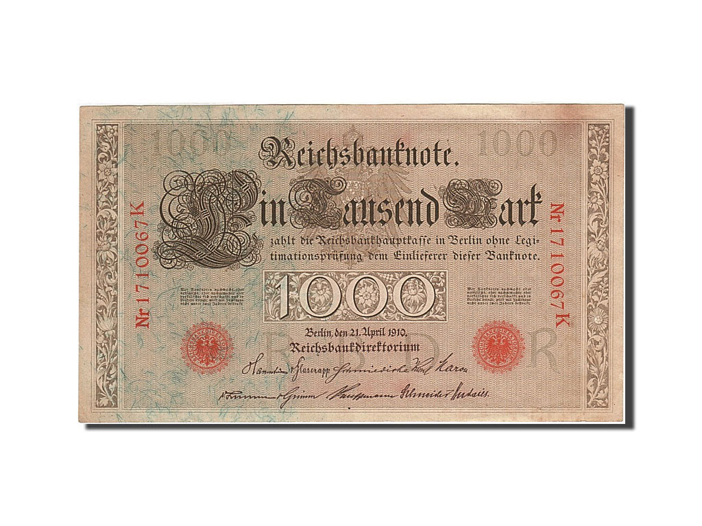 Banconote, Germania, 1000 Mark, 1910, KM:44b, 1910-04-21, SPL