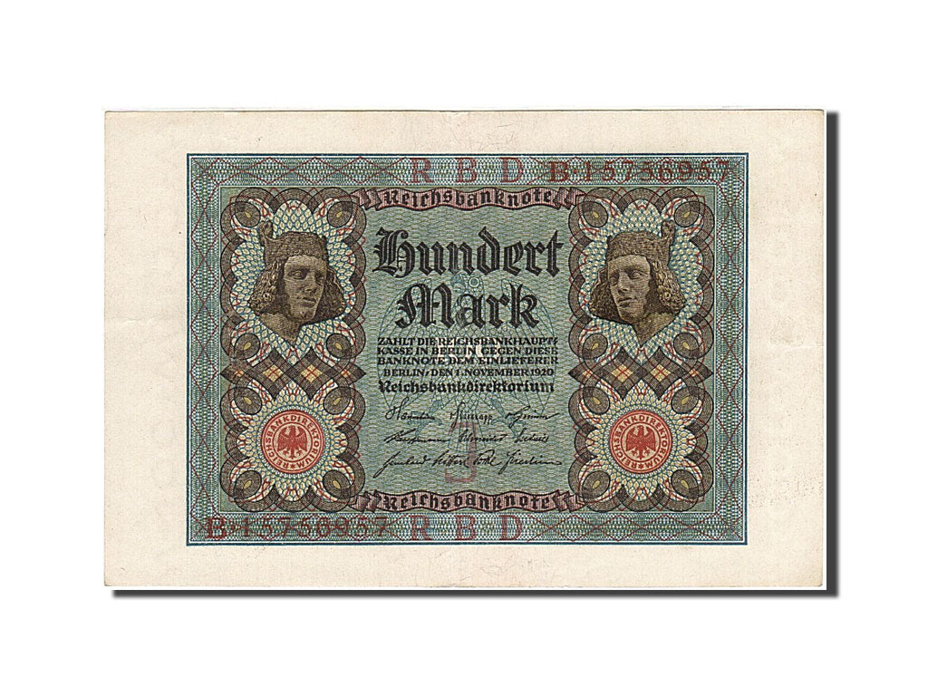Banknote, Germany, 100 Mark, 1920, 1920-11-01, KM:69a, AU(55-58)