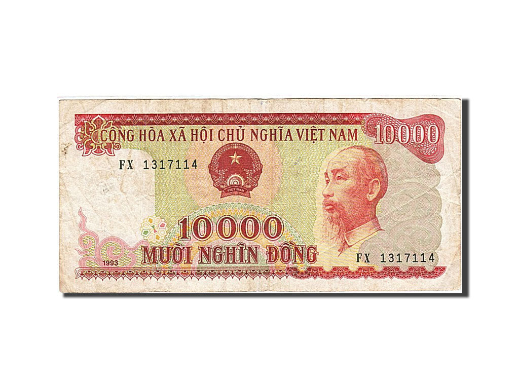 Banknot, Wietnam, 10,000 D<ox>ng, 1993, 1993, KM:115a, VF(20-25)