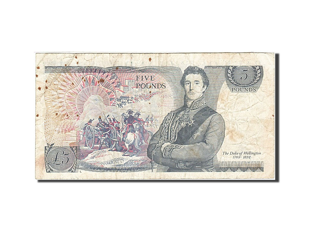 Biljet, Groot Bretagne, 5 Pounds, 1971-1982, 1988-1991, KM:378f, TB