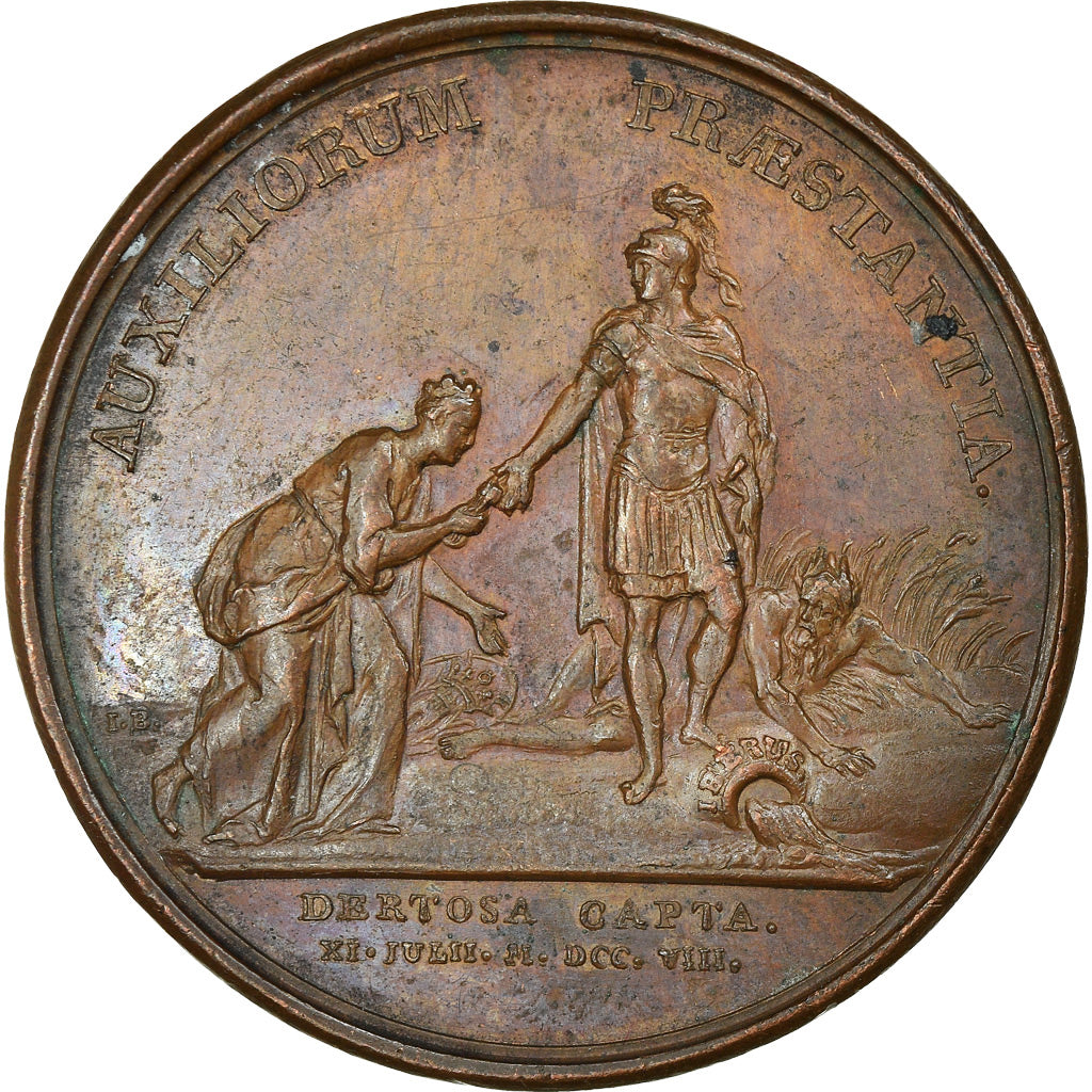 Francia, medaglia, Louis XIV, Prise de Tortosa, History, 1708, Mauger, BB+