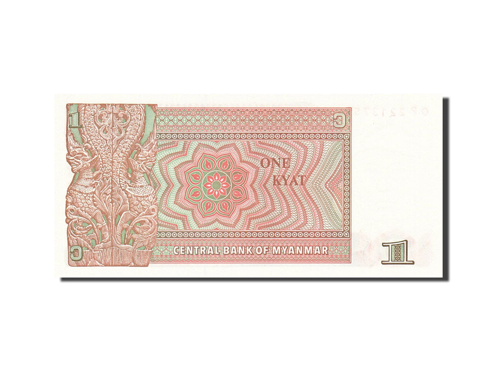 Banknote, Myanmar, 1 Kyat, 1990, Undated, KM:67, UNC(63)
