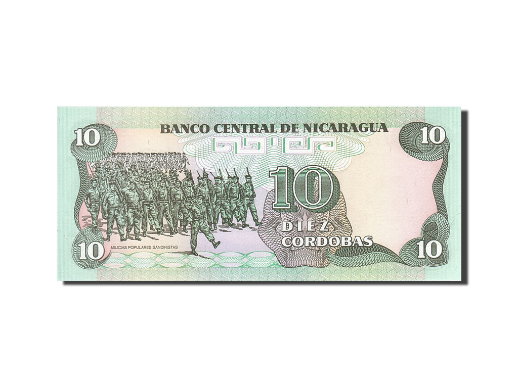 Banconote, Nicaragua, 10 Cordobas, 1985-1988, KM:151, 1985, SPL