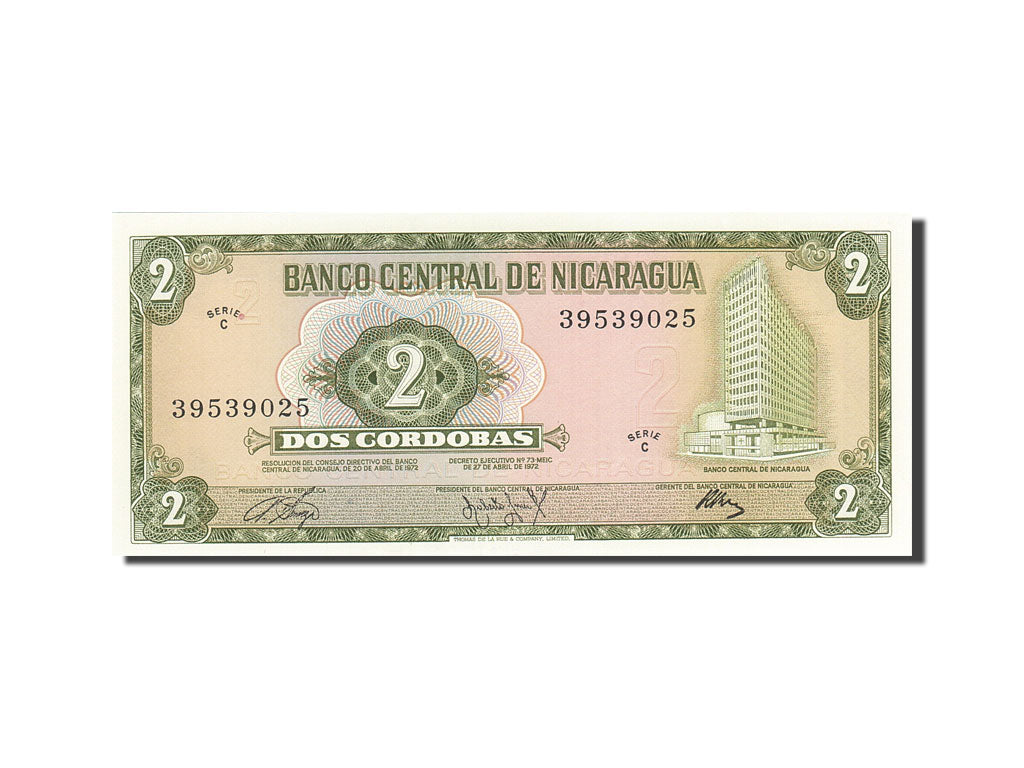 Banconote, Nicaragua, 2 Cordobas, 1972, KM:121a, 1972, SPL