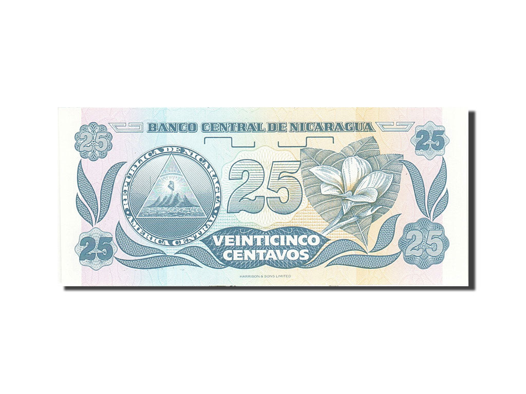 Banknote, Nicaragua, 25 Centavos, 1991-1992, Undated (1991), KM:170a, UNC(63)