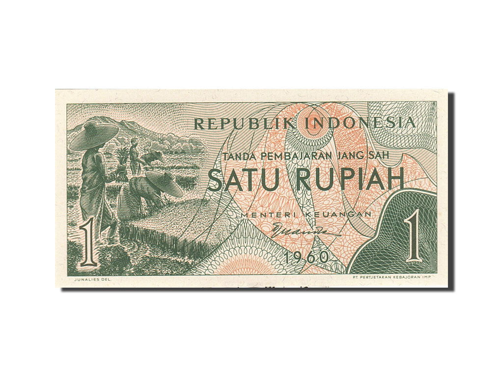 Biljet, Indonesië, 1 Rupiah, 1960, 1960, KM:76, NIEUW
