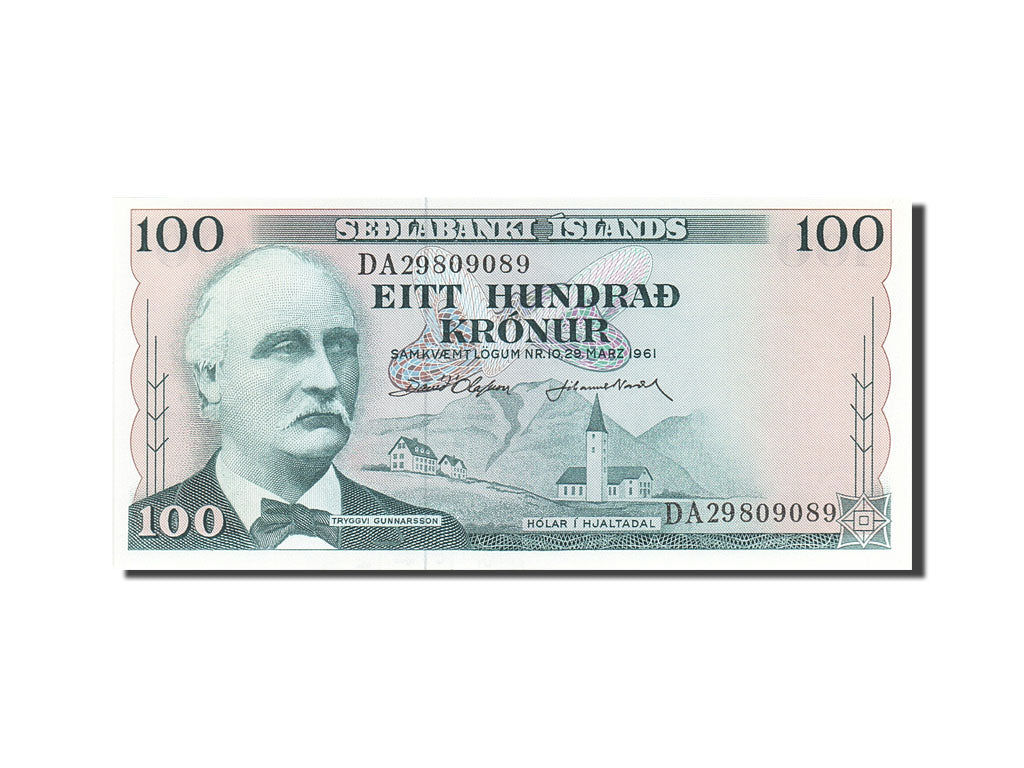 Banknote, Iceland, 100 Kronur, 1961, 1961-03-29, KM:44a, UNC(65-70)
