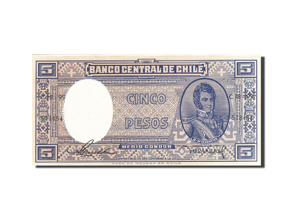 Billet, Chile, 5 Pesos = 1/2 Condor, 1958, Undated (1958-1959), KM:119, SPL