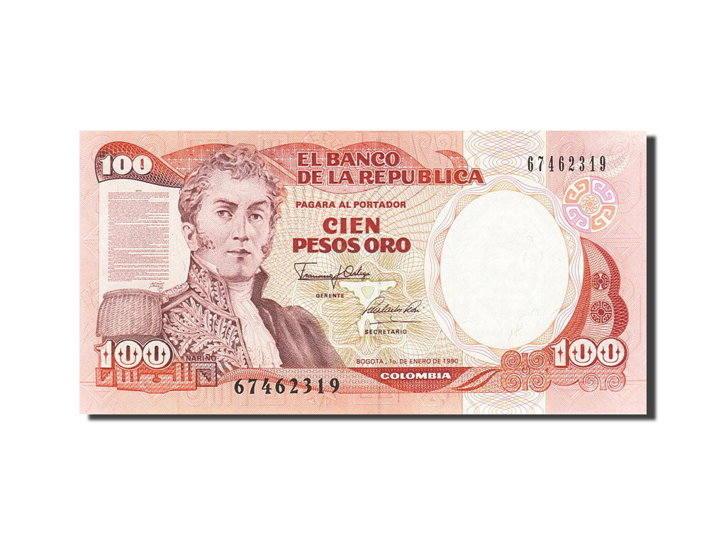 Banknote, Colombia, 100 Pesos Oro, 1982-1984, 1990-01-01, KM:426e, UNC(63)