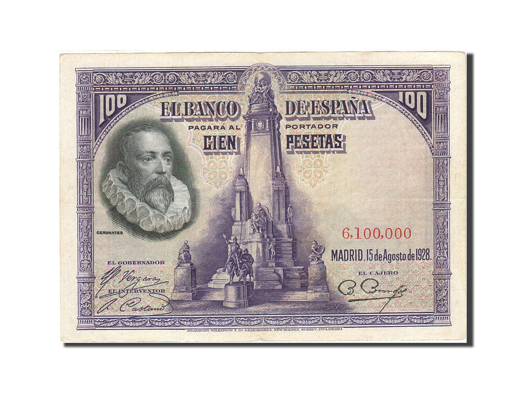 Billete, 100 Pesetas, 1928, España, KM:76a, 1928-08-15, EBC