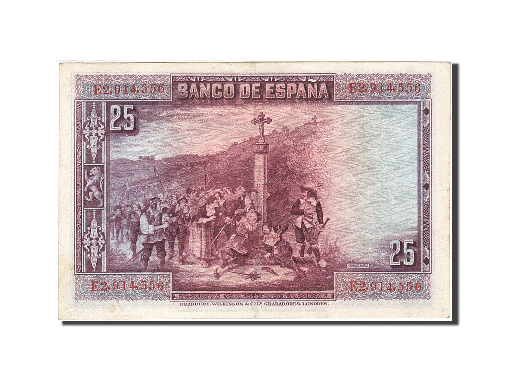Biljet, Spanje, 25 Pesetas, 1928, 1928-08-15, KM:74b, TTB+