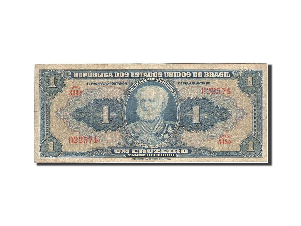Banknote, Brazil, 1 Cruzeiro, 1943-1944, Undated (1944), KM:132a, VF(20-25)