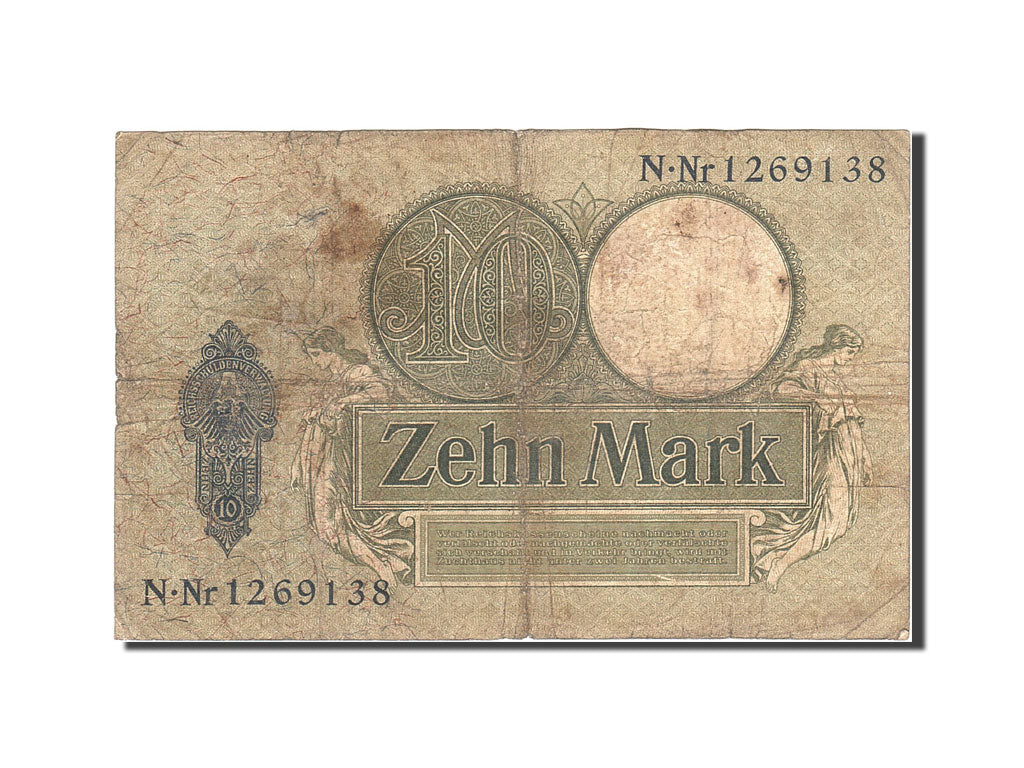 Banknote, Germany, 10 Mark, 1904-1906, 1906-10-06, KM:9b, F(12-15)