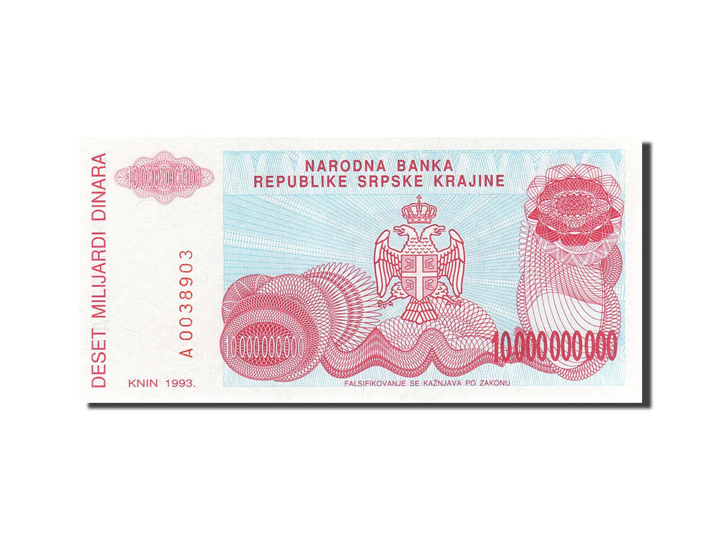 Banknot, Chorwacja, 10 Milliard Dinara, 1993, 1993, KM:R28a, UNC(65-70)