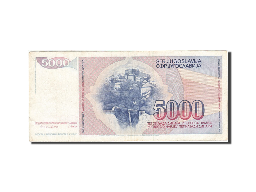 Biljet, Joegoslaviëe, 5000 Dinara, 1985-1989, 1985-05-01, KM:93a, TB