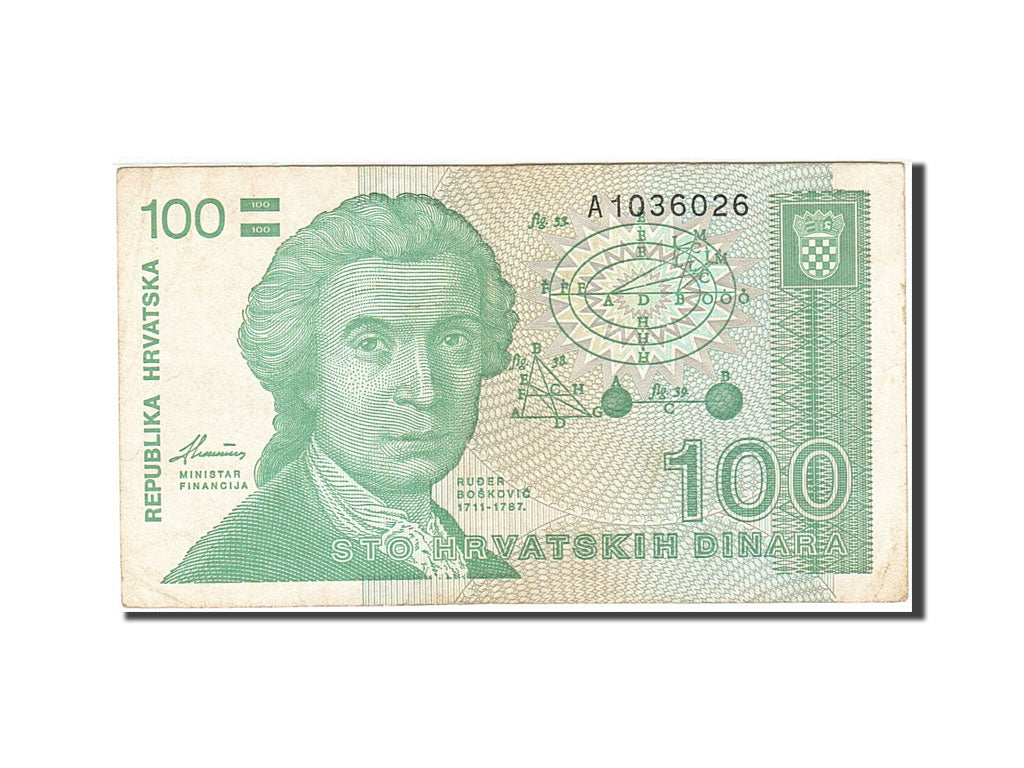 Geldschein, Kroatien, 100 Dinara, 1991, 1991-10-08, KM:20a, SS