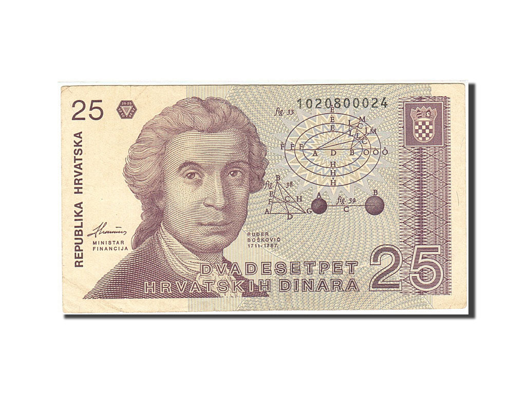 Geldschein, Kroatien, 25 Dinara, 1991, 1991-10-08, KM:19a, SS