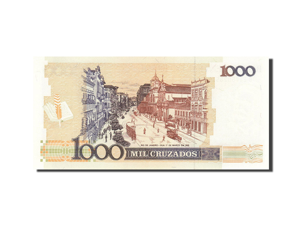 Banconote, Brasile, 1 Cruzado Novo on 1000 Cruzados, 1989, KM:216a, Undated