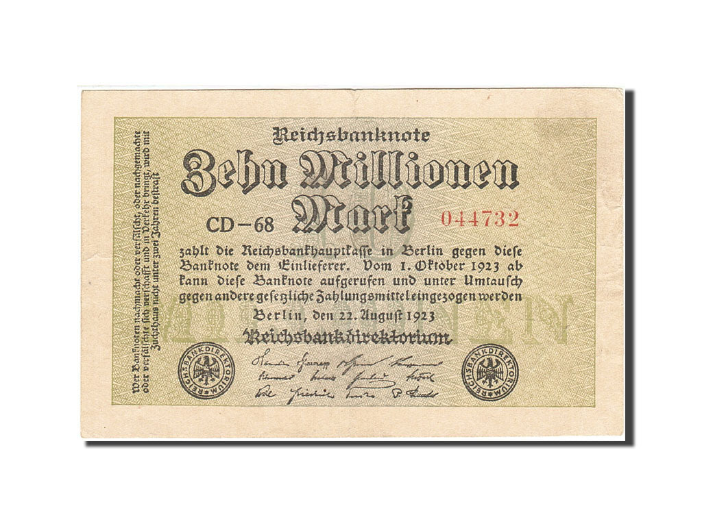 Banknote, Germany, 10 Millionen Mark, 1923, 1923-08-22, KM:106a, VF(20-25)