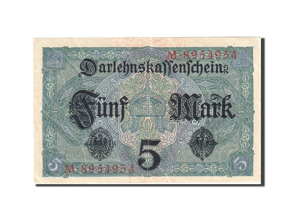 Geldschein, Deutschland, 5 Mark, 1917-1918, 1917-08-01, KM:56a, VZ