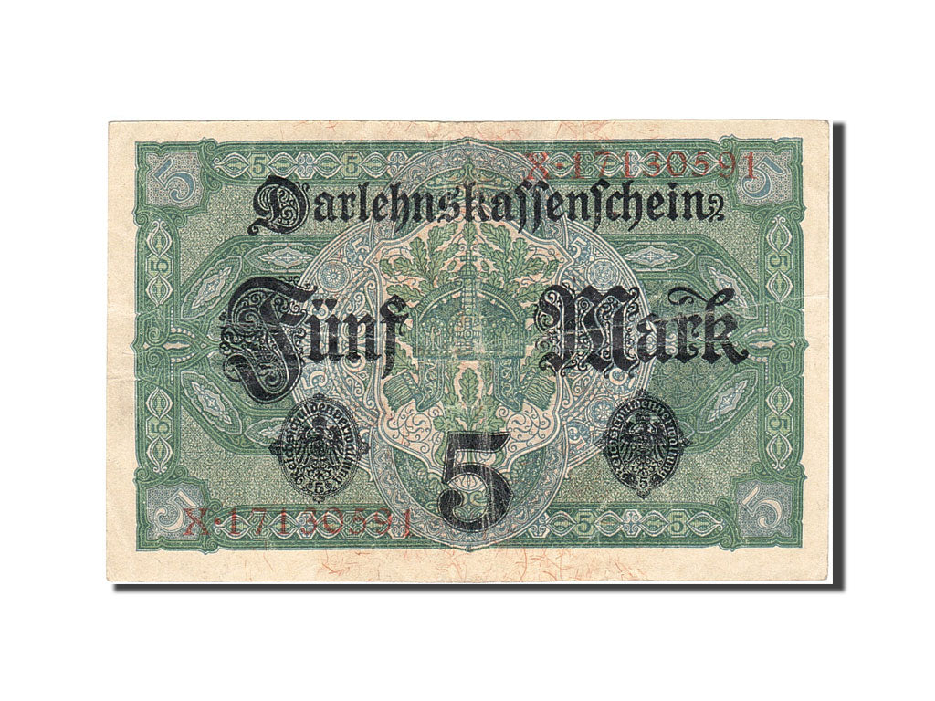Biljet, Duitsland, 5 Mark, 1917-1918, 1917-08-01, KM:56b, TB