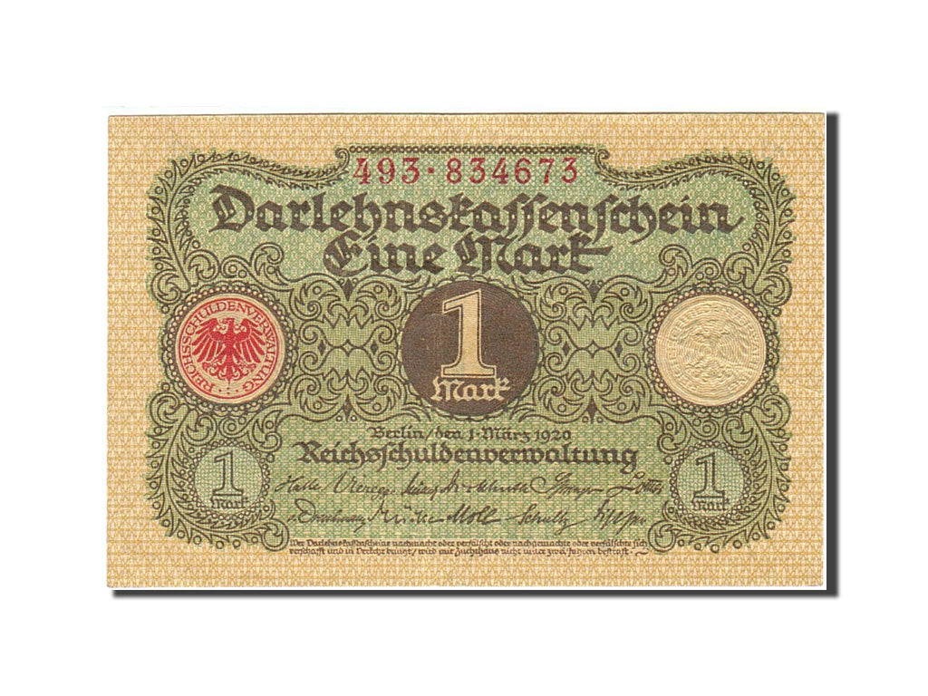 Biljet, Duitsland, 1 Mark, 1920, 1920-03-01, KM:58, SUP+